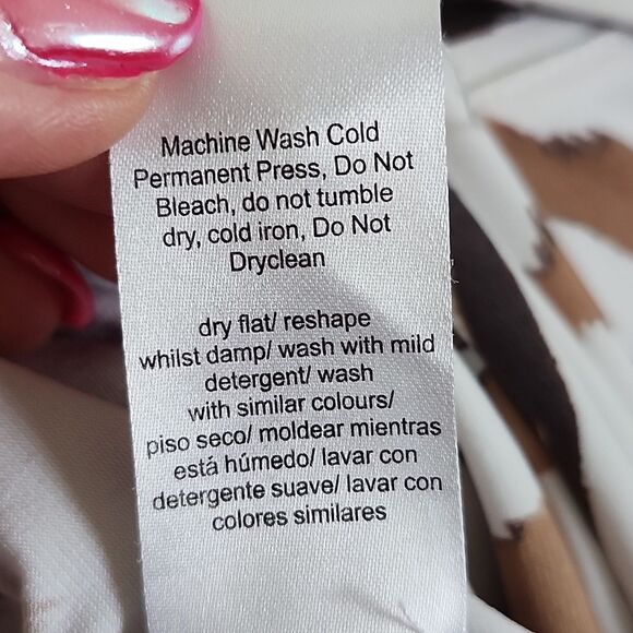 Venus Cream & Brown Zebra Print V-neck Short Sleeved Romper, S - Picture 10 of 10